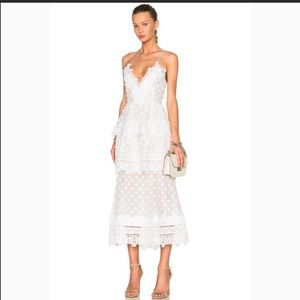 Self Portrait Ivy Lace Trim Midi Dress